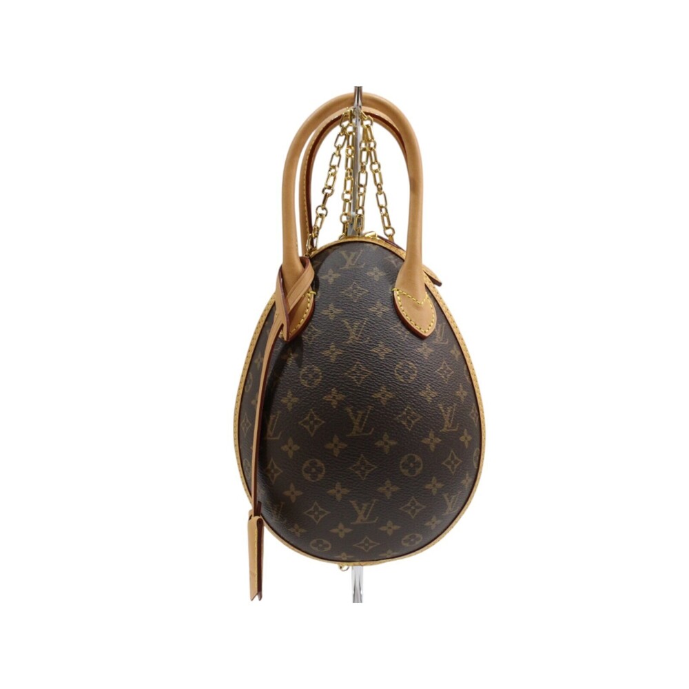 Louis Vuitton Egg Bag Monogram Canvas Brown Chain Strap Shoulder